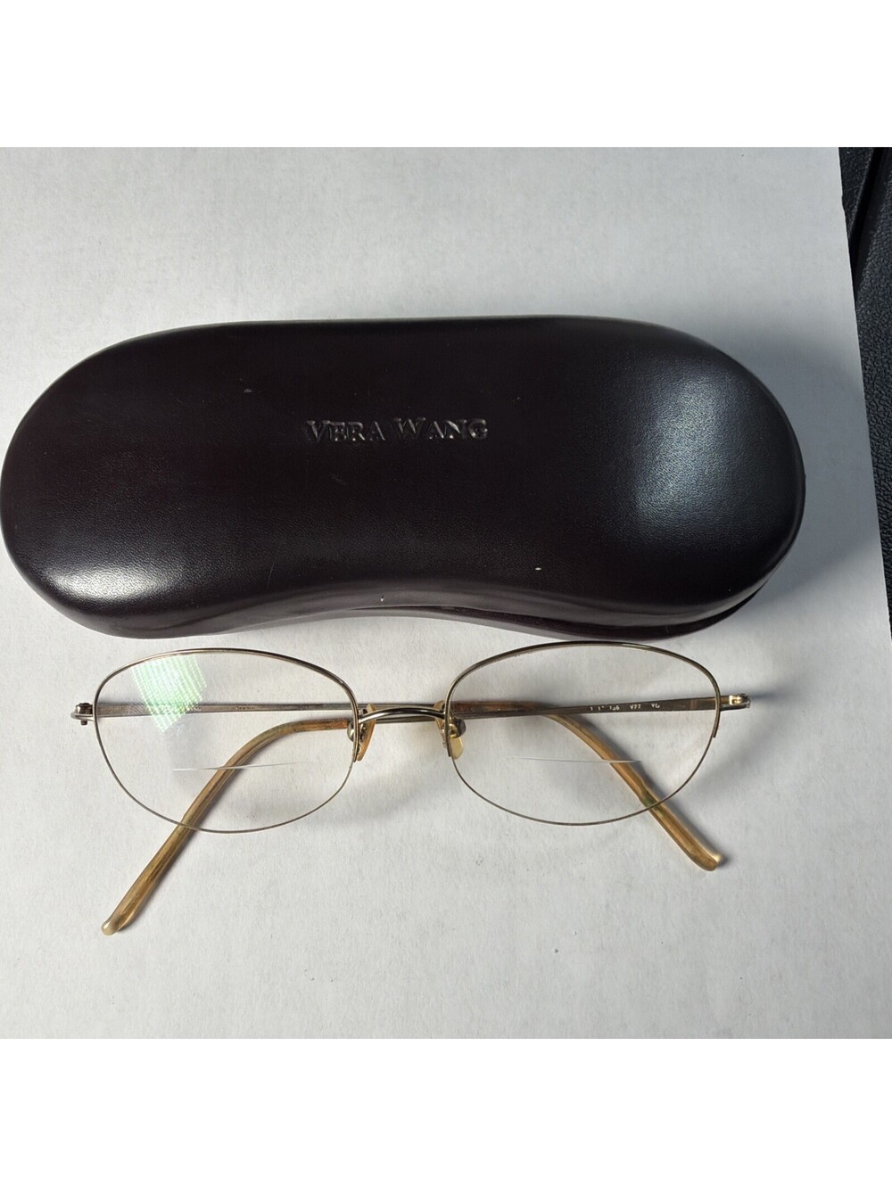 Vera Wang 51.17 136 V27 YG Gold Rimless Eyeglass FRAMES ONLY w/ Case Women’s